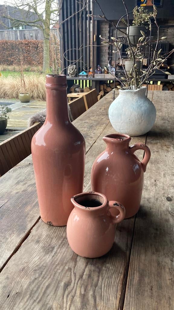 Roze kruiken, Huis en Inrichting, Woonaccessoires | Vazen, Ophalen, Gebruikt, Overige kleuren, 50 tot 75 cm