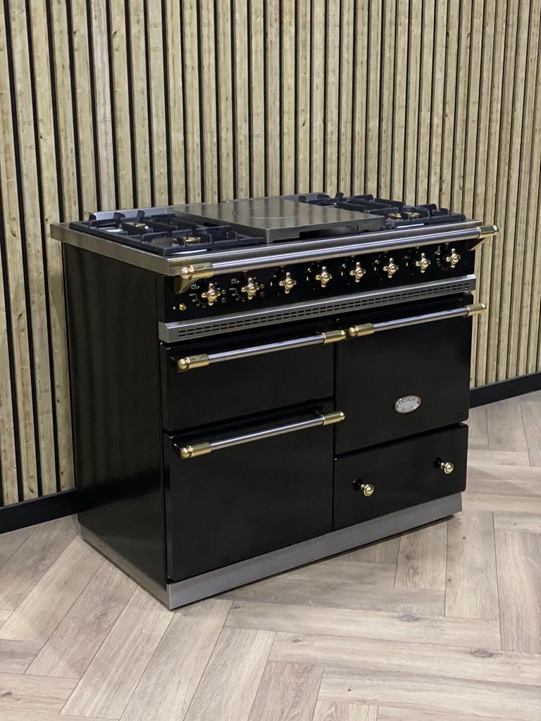 Prachtige Lacanche Zwart 100cm Gas + Pizza-Oven, 60 cm of meer, Grill, Ophalen of Verzenden, Zo goed als nieuw