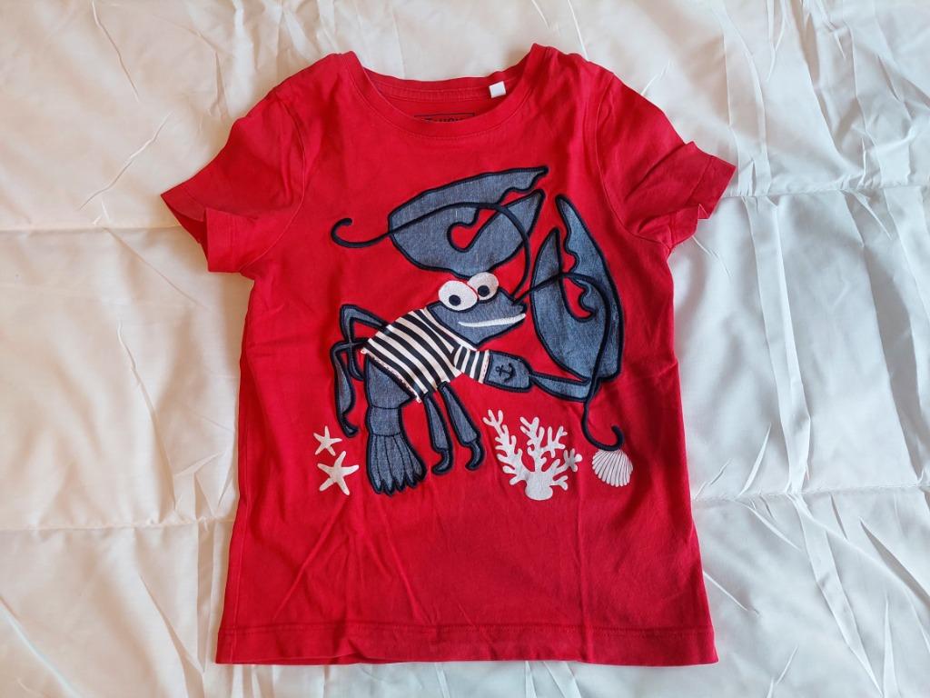 T-shirt 6 ans manches courtes rouge homard brodé C&A, Garçon ou Fille, C&A, Autres types, Comme neuf