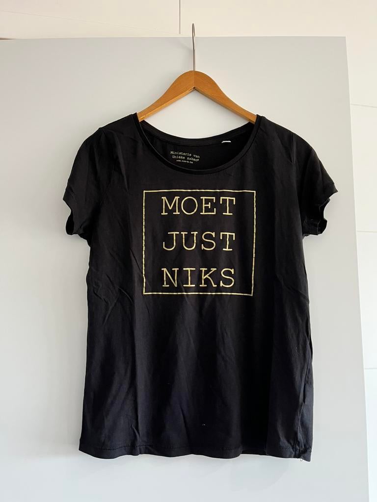 Moet just niks tshirt, Zwart, Zo goed als nieuw, Korte mouw, Ophalen