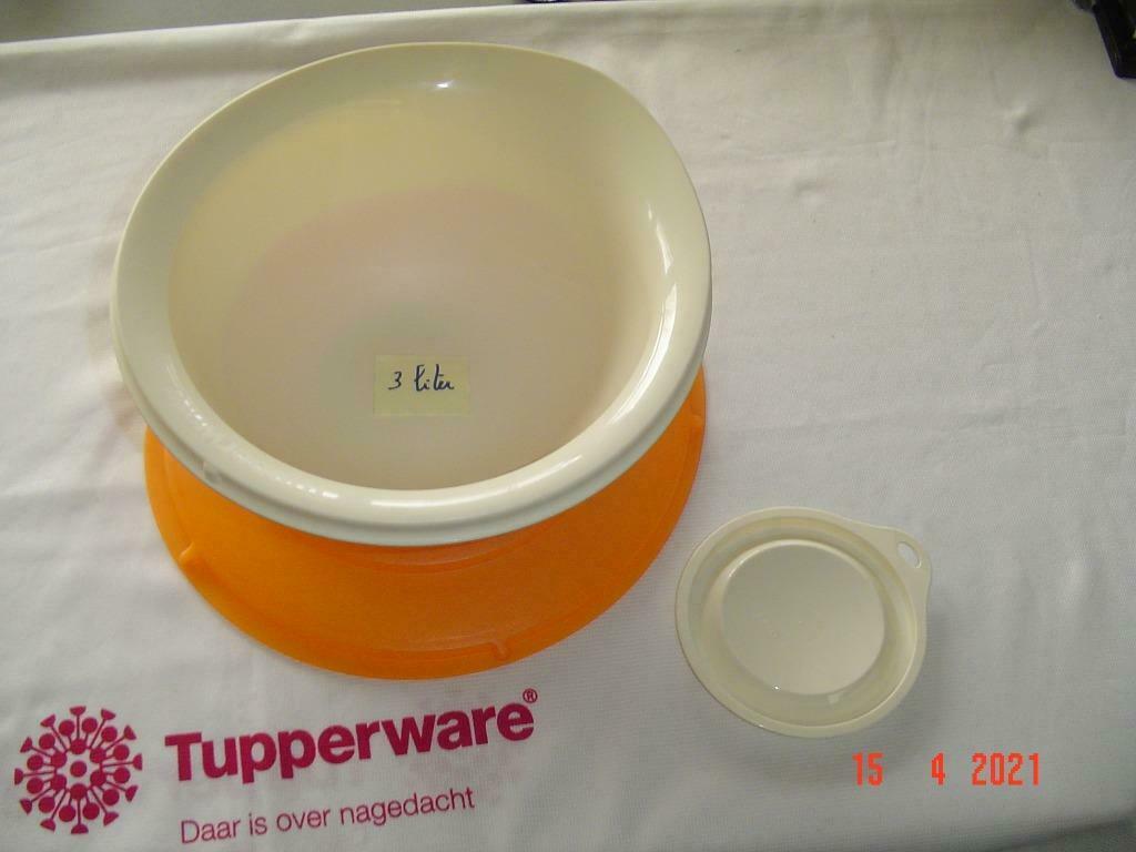 Tupperware mengkom deegkom 3 liter, Huis en Inrichting, Ophalen of Verzenden, Zo goed als nieuw, Oranje