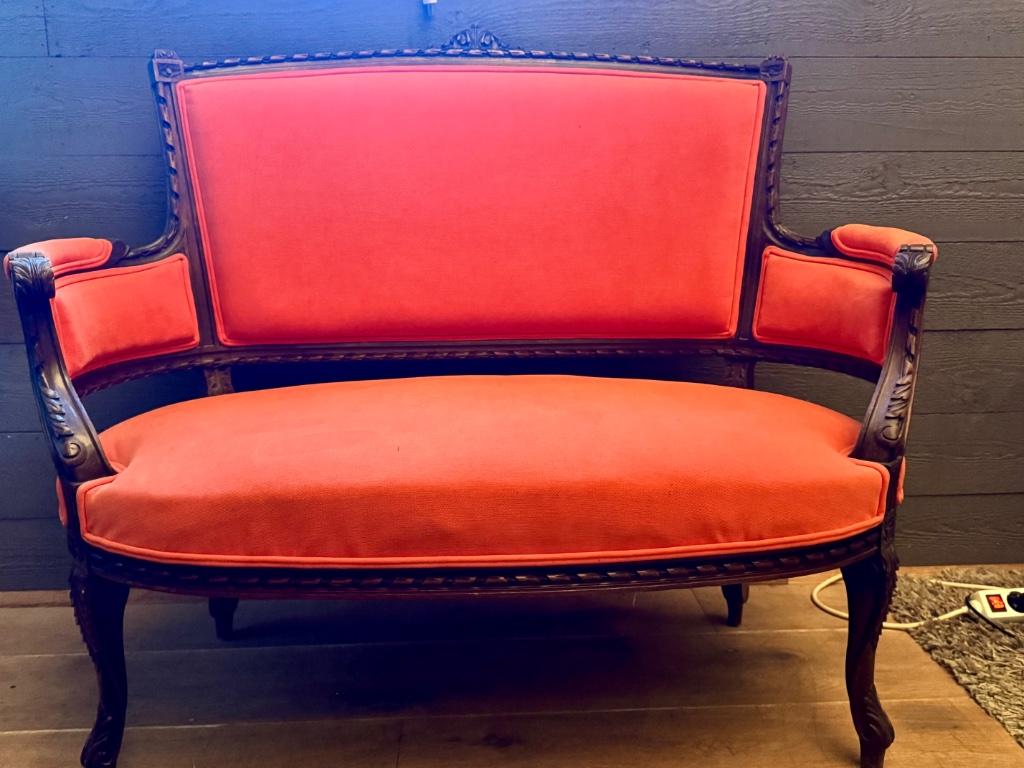 Salon, gerestaureerd en bekleed met nieuwe stof, Antiek en Kunst, Ophalen of Verzenden