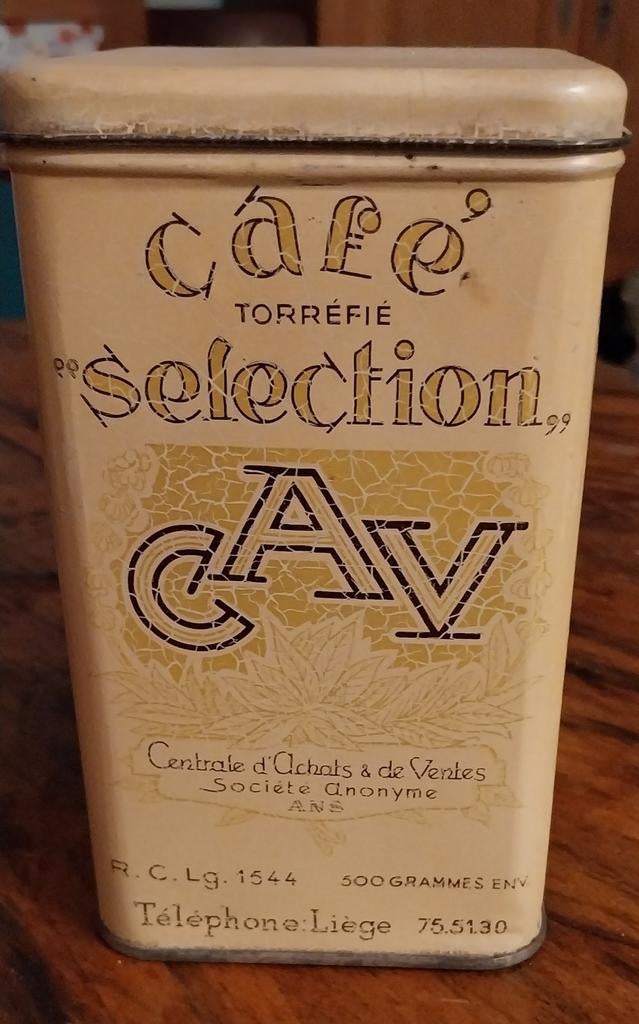 ancienne boîte de café torréfié "Selection" de la marque "CA, Collections, Enlèvement ou Envoi, Café