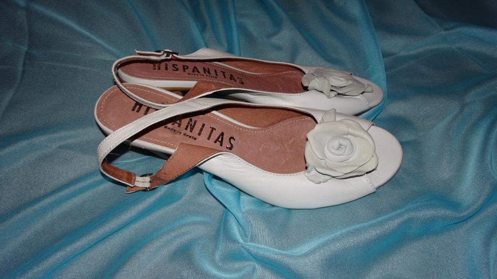 Hispanitas witte sandalen met hak en bloem, Verzenden, Wit, Hispanitas, Nieuw