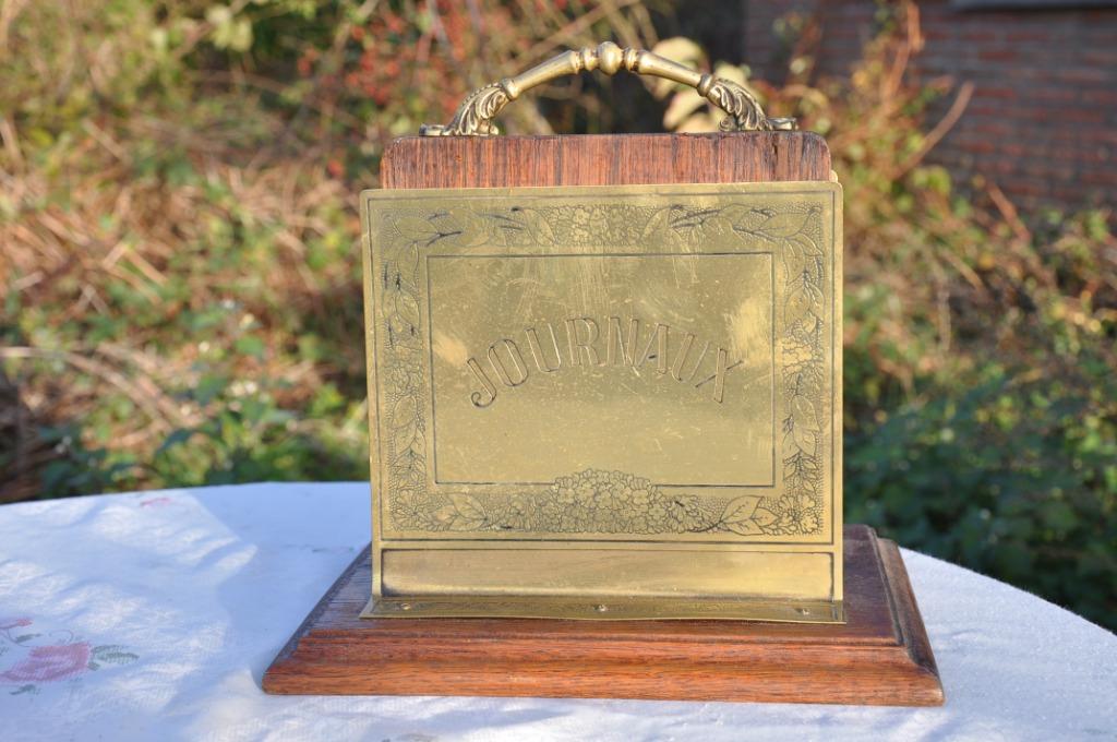 porte journaux d'estaminet chêne et cuivre, Enlèvement ou Envoi, Utilisé