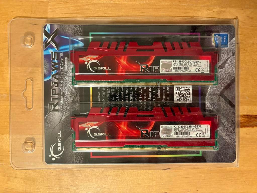 G.Skill Ripjaws 2x2 GB DDR3 1600 MHz, Computers en Software, RAM geheugen, Gebruikt, DDR3, Ophalen of Verzenden, Desktop