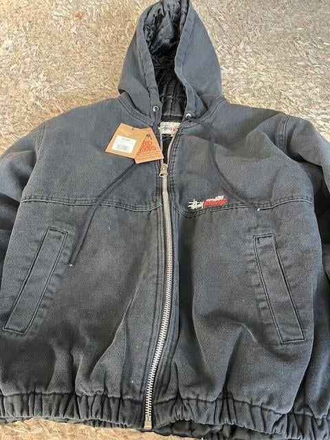 Stüssy washed canvas shop jacket black L, Maat 52/54 (L), Zwart, Stussy, Nieuw