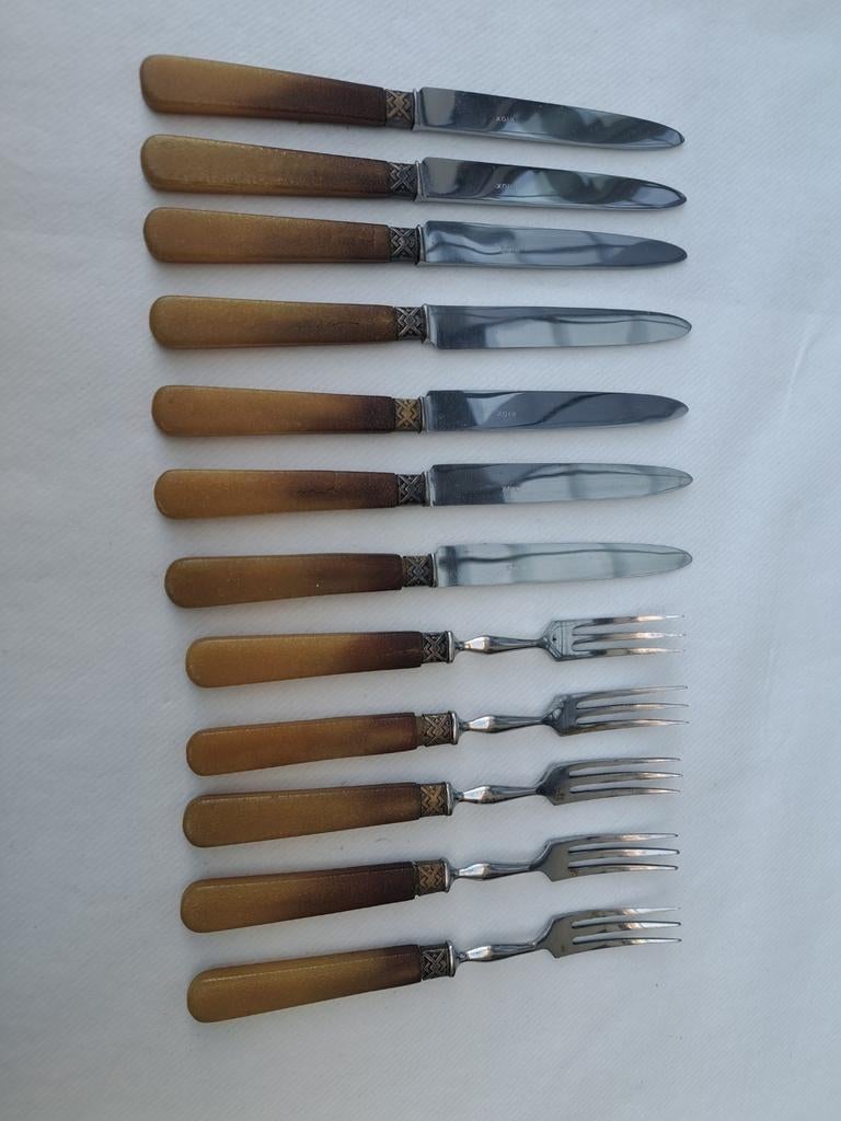 vintage dessertbestek, Ophalen of Verzenden