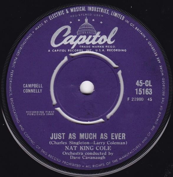 Nat King Cole ‎– Just As Much As Ever ' 7, Enlèvement ou Envoi, Comme neuf, Pop