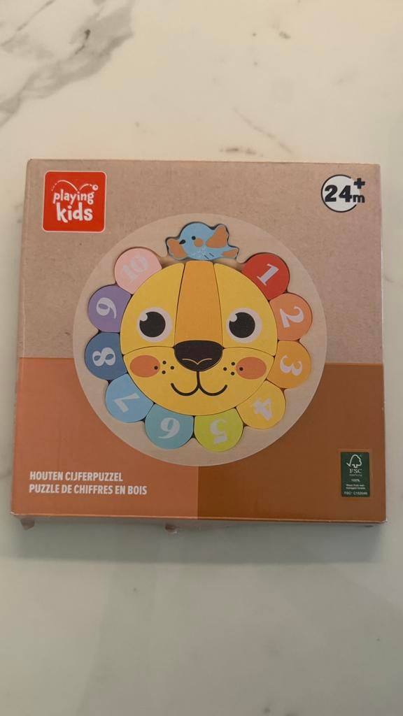 Playing kids houten puzzel leeuw, Enlèvement ou Envoi, 2 à 4 ans, Comme neuf, 10 à 50 pièces