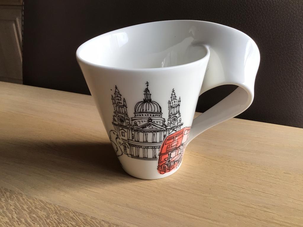 Villeroy boch, new wave, londen, Verzamelen, Ophalen of Verzenden, Zo goed als nieuw, Porselein, Kop en/of schotel