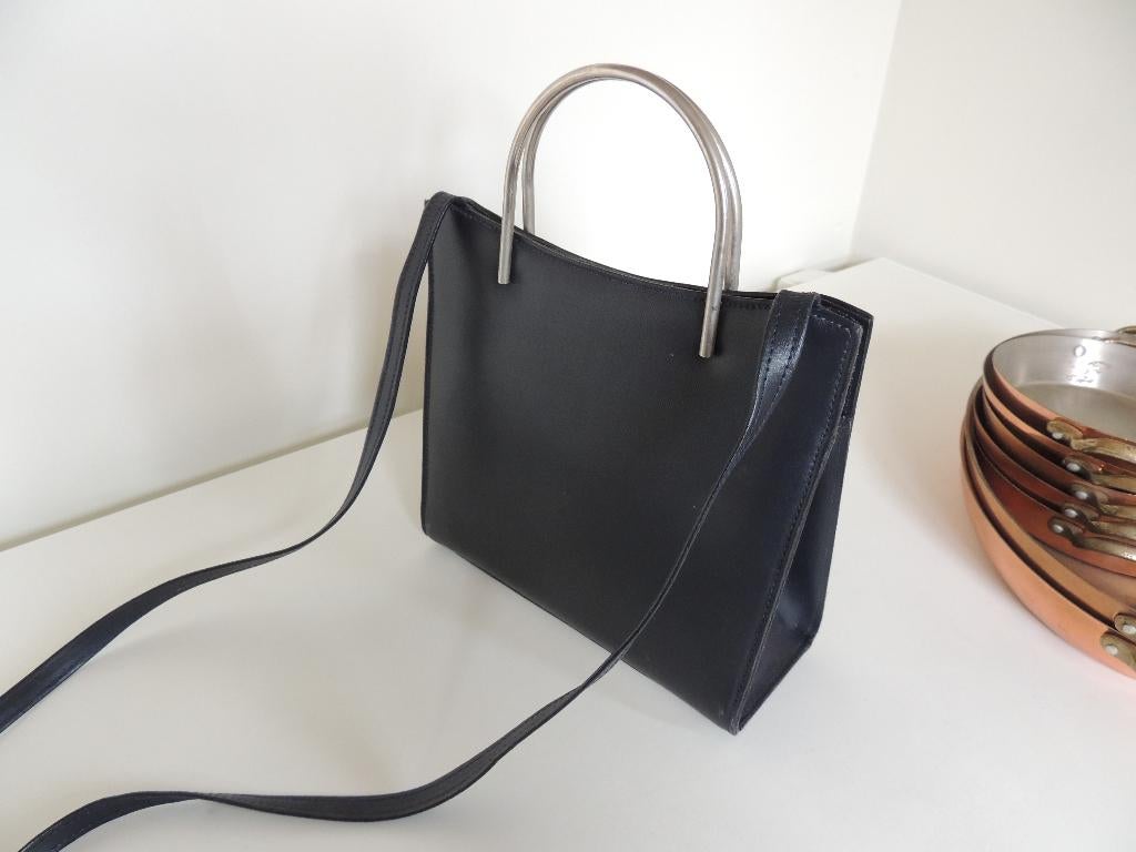 lederen handtas "Jessica Line", Handtassen en Accessoires, Tassen | Damestassen, Ophalen, Nieuw, Blauw, Handtas