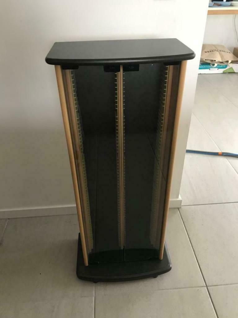 Armoires à CD avec portes vitrées, Maison & Meubles, Comme neuf, Enlèvement, 75 à 150 disques, Bois