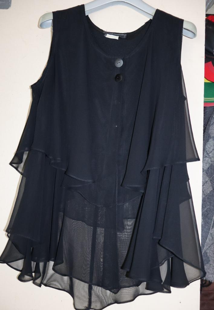 feestelijke  blouse/tuniek Sandro Paris mouwloos, Kleding | Dames, Zwart, Ophalen of Verzenden, Zo goed als nieuw, Maat 38/40 (M)