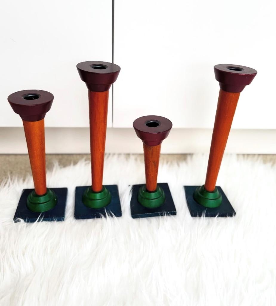Vintage IKEA kandelaars Memphis style, 4 st, Huis en Inrichting, Woonaccessoires | Kandelaars en Kaarsen, Ophalen of Verzenden