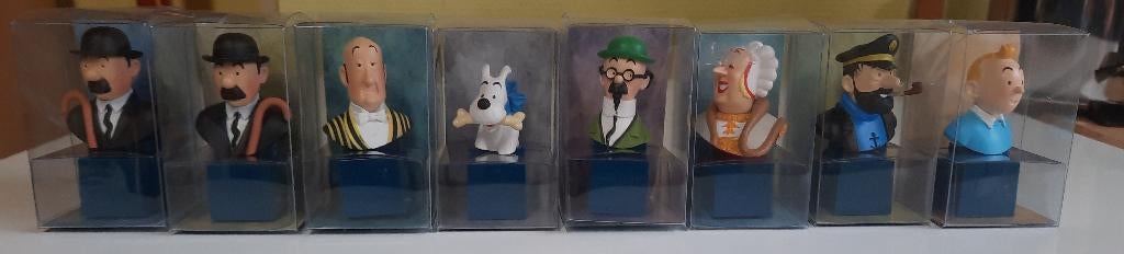 set van 8 figuren op de buste van TINTIN, Ophalen of Verzenden, Kuifje