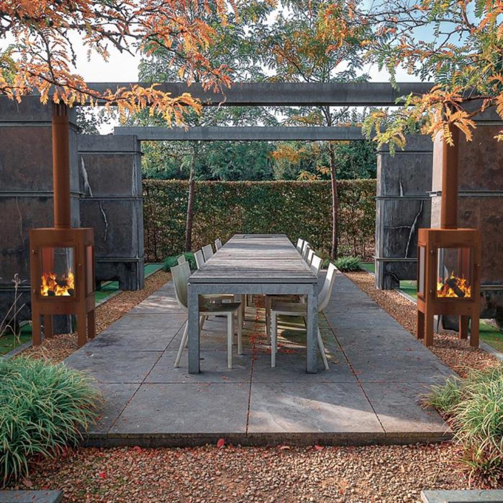 tuinhaard / buitenhaard DIGNA cortenstaal / rondom doorkijk, Tuin en Terras, Verzenden, Nieuw