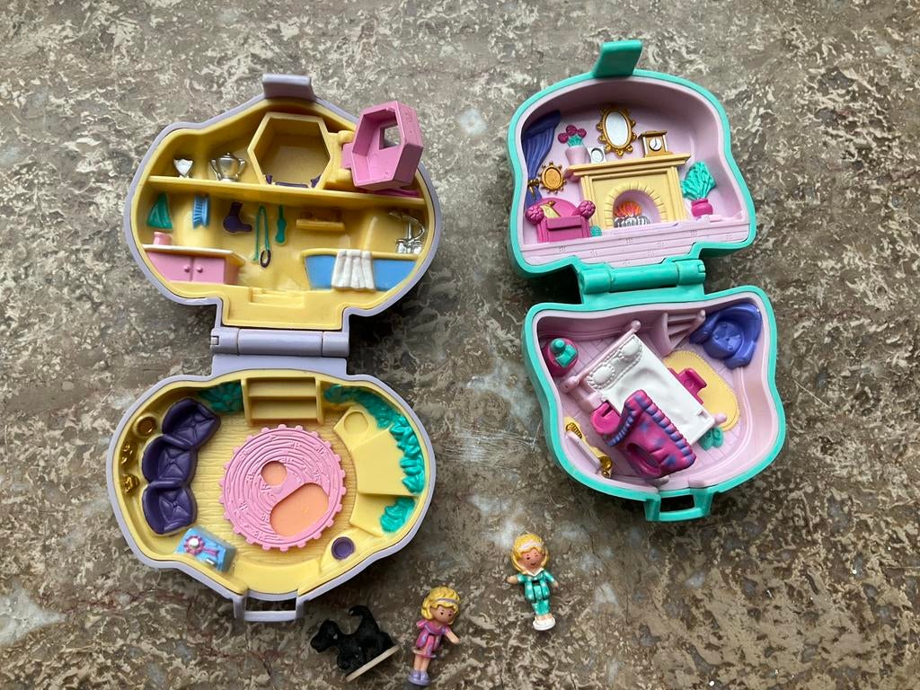 Vintage Polly Pocket Cuddly Kitty en Dazzling Dog Show, Ophalen of Verzenden, Gebruikt