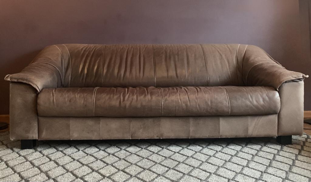 Ikea Lederen Zetel 3 zit, Ophalen, Gebruikt, 150 tot 200 cm, Driepersoons