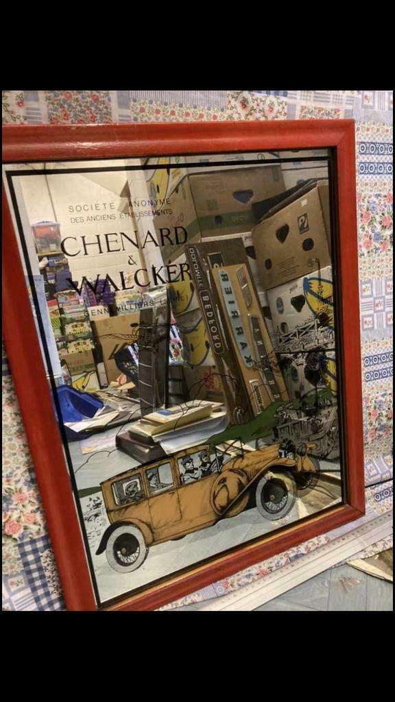 Chenard Walker decoratie spiegel, Ophalen of Verzenden, 50 tot 100 cm, Minder dan 100 cm