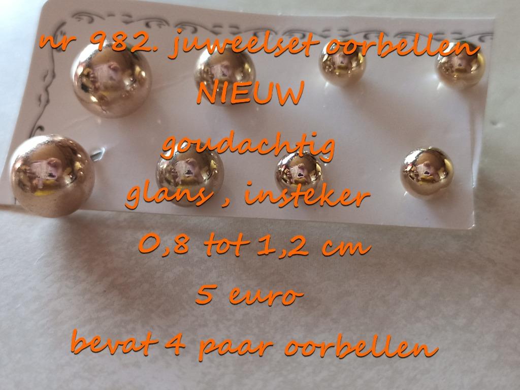 982. Parure de bijoux : boucles d'oreilles, NEUF, @LAST PIEC, Or, Autres matériaux, Envoi, Neuf