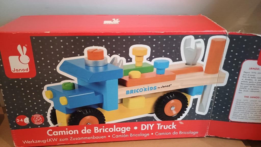 JANOD, camion en bois et caisse à outils., Enlèvement