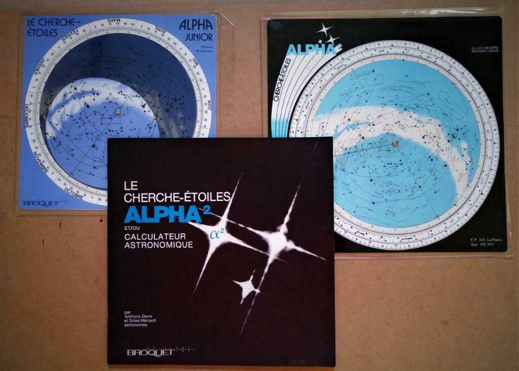 Astronomie - Le Cherche-Étoiles Alpha2 & Alpha Junior +guide, Enlèvement ou Envoi, Anth. Davis/Gilles Ménard, Comme neuf, Sciences naturelles