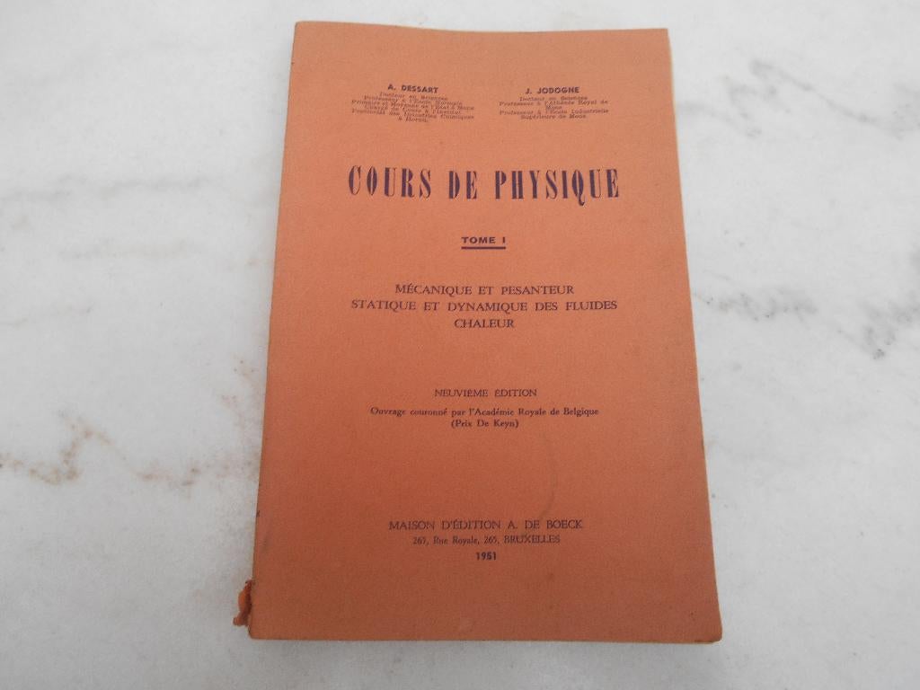 livre ancien cours de physique 1951 Etudes secondaires, Enlèvement ou Envoi, Utilisé