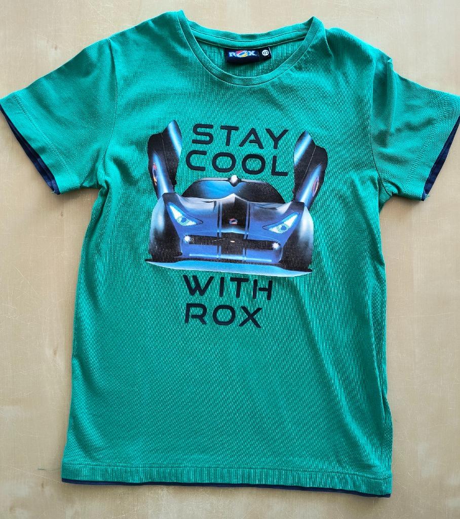 Mooie donkergroene t-shirt Rox, maat 122, Ophalen of Verzenden, Zo goed als nieuw, Shirt of Longsleeve, Jongen