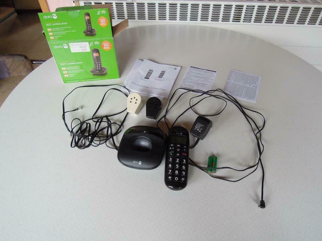 draagbare telefoon Doro in huis mobiel toestel op batterijen, Ophalen of Verzenden, Gebruikt, Zwart