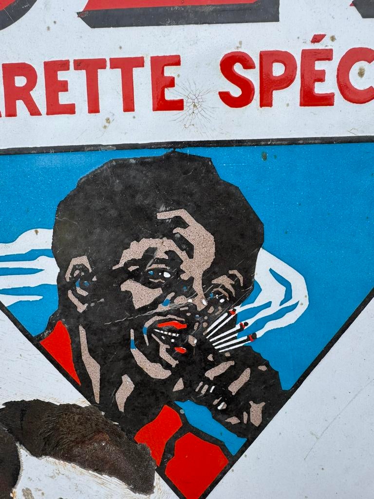 Panneau d'affichage en émail SET, Enlèvement ou Envoi, Utilisé, Panneau publicitaire