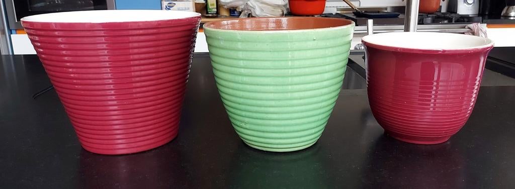 Pots de fleurs nervurés vintage, Enlèvement ou Envoi
