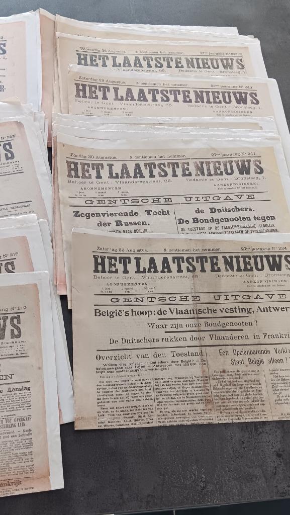 Oorlogskranten WOI, Enlèvement ou Envoi, Journal
