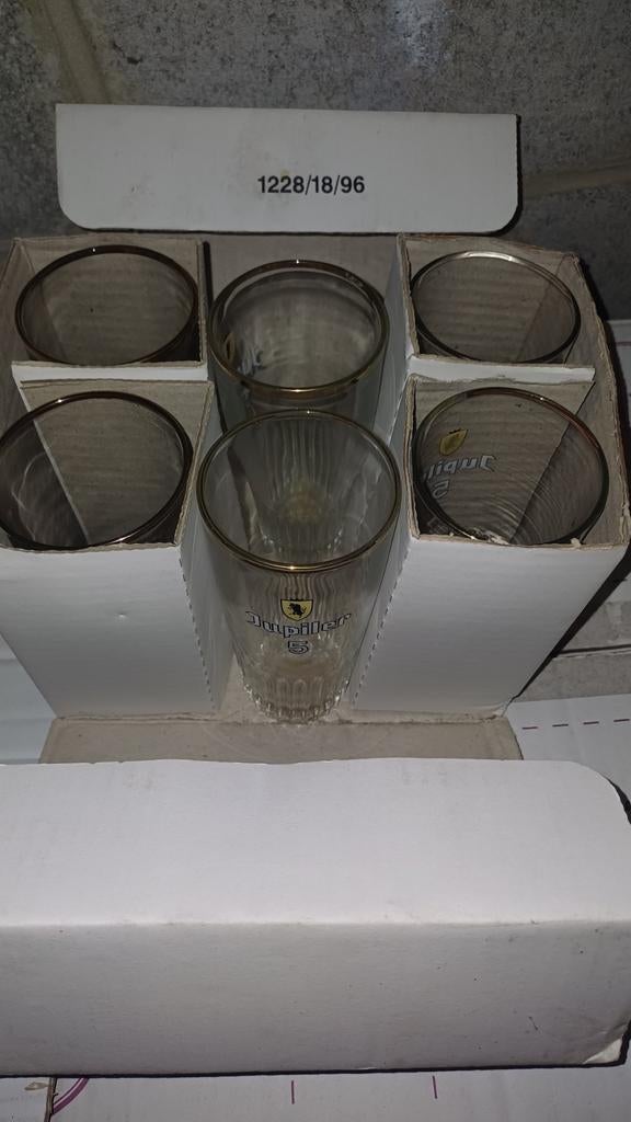 6 Jupiler-glazen 25 cl nummer 5, Ophalen of Verzenden, Zo goed als nieuw