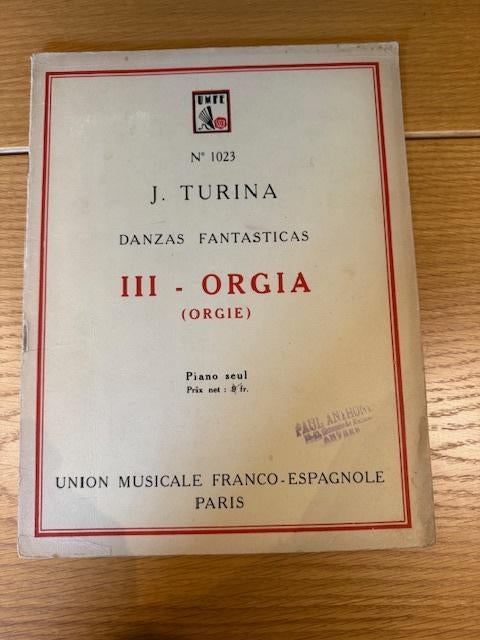 Joaquín Turina – Danzas Fantásticas III: “Orgía”, Muziek en Instrumenten, Bladmuziek, Gebruikt, Artiest of Componist, Klassiek