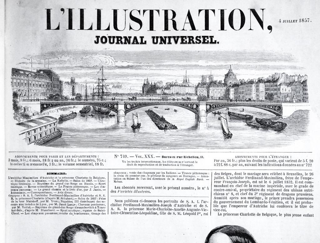 L'Illustration Journal Universel Tome XXX, juillet/déc. 1857, Enlèvement ou Envoi, Utilisé, Autres types