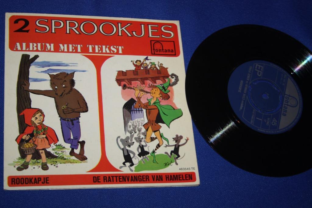 2 sprookjes ( album met tekst ) vinyl single., Enlèvement ou Envoi, Utilisé, Fable ou Conte (de fées), 3 à 5 ans