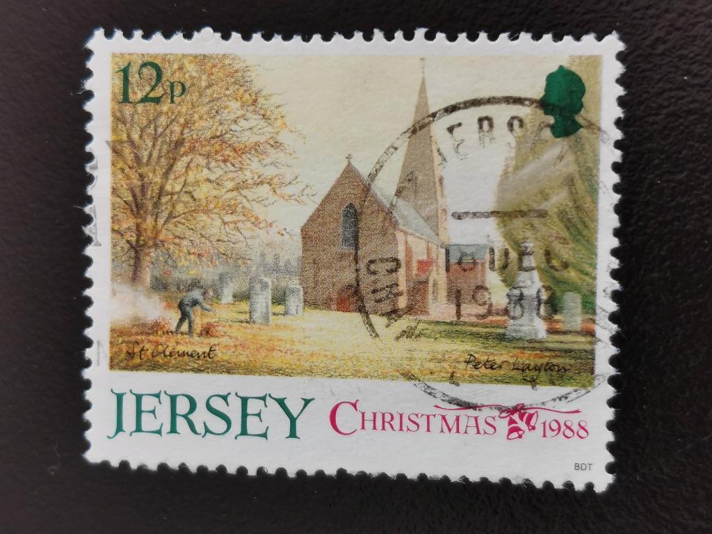 Jersey 1988 - Noël, Enlèvement ou Envoi, Affranchi