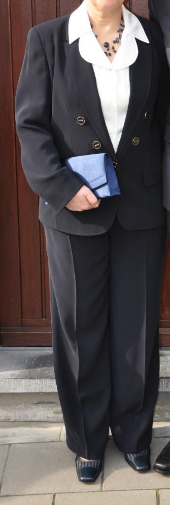 TAILLEUR DAME+CHAUSSURES+POCHETTE, Comme neuf, Bleu, Costume ou Complet, 1_2_3
