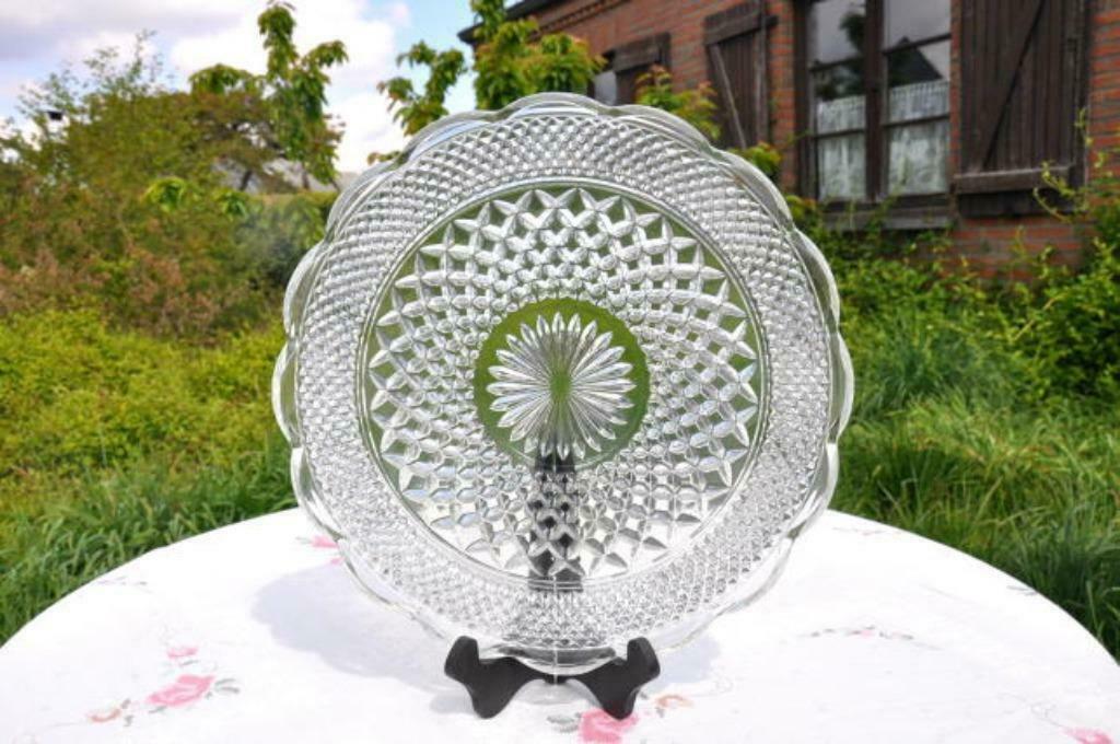 §  plat a tarte bord festonné verre moulé, Ophalen of Verzenden