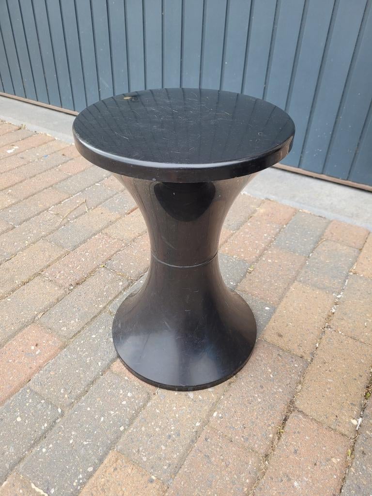 Tabouret Tam Tam vintage plastique noir, Enlèvement, Utilisé