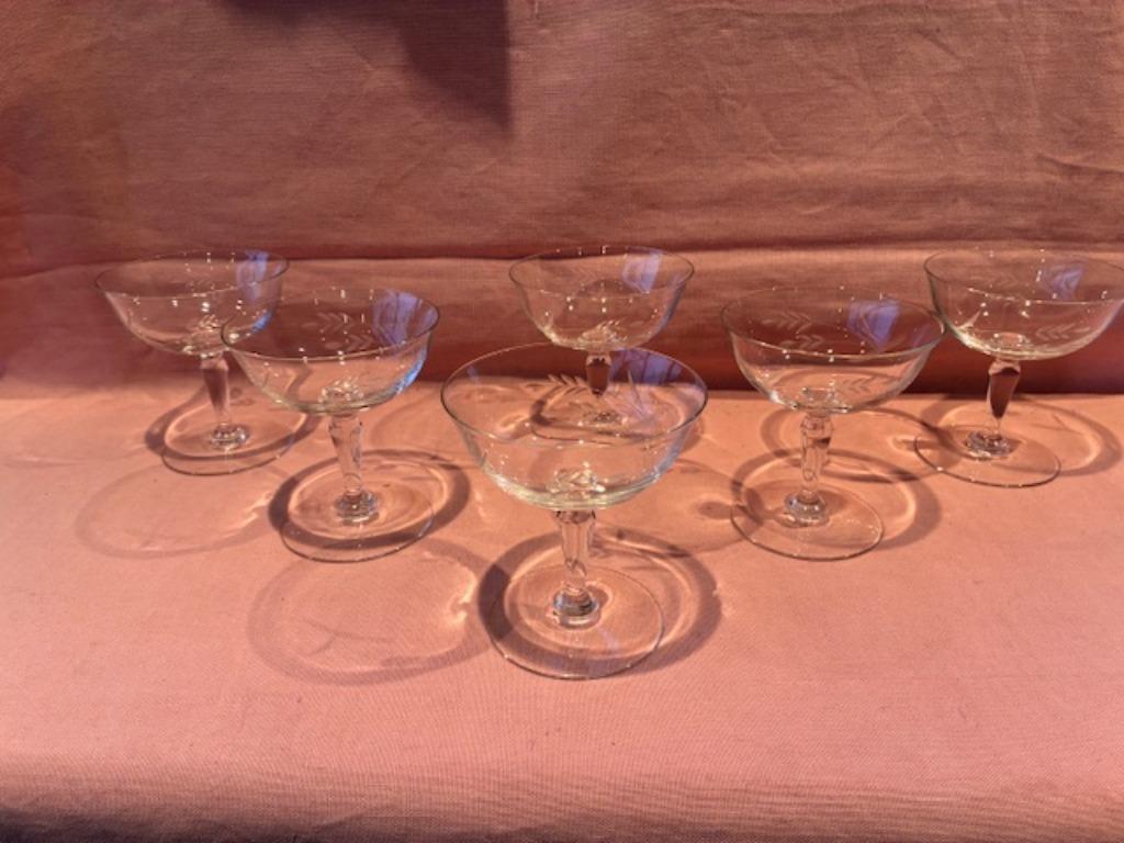 Set van 6 heel mooie champagne coupe glazen, Verzamelen, Glas en Drinkglazen, Ophalen of Verzenden, Zo goed als nieuw, Overige typen