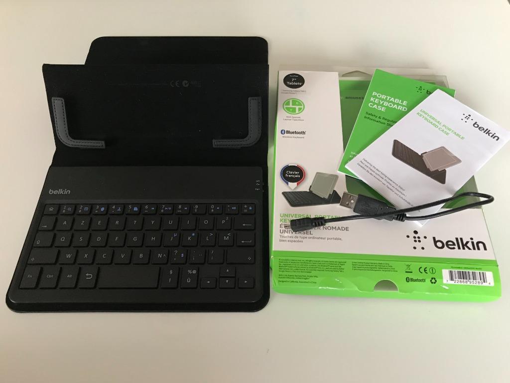 Keyboard case voor 7" tablet Belkin, Belkin, Enlèvement ou Envoi, Protection faces avant et arrière, Comme neuf