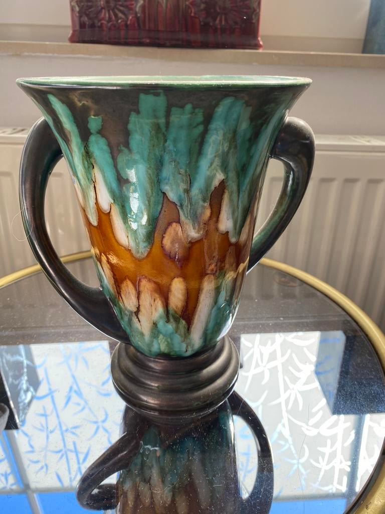 Jasper longwy vaas, Antiek en Kunst