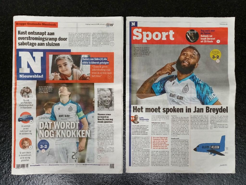 Fiorentina - Club Brugge - Conference League 2023-2024, Ophalen of Verzenden, Zo goed als nieuw, Krant