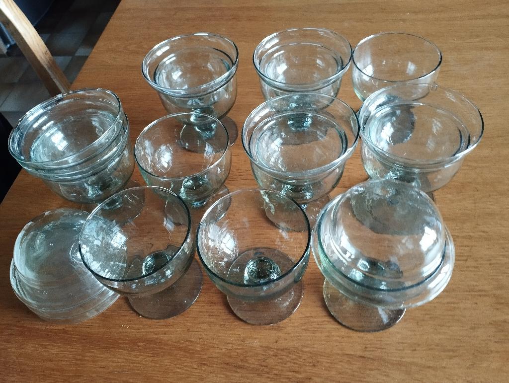 lot de 11 coupes en verre pour entrées ou desserts, Enlèvement, Comme neuf, Verre, Verre ou Verres