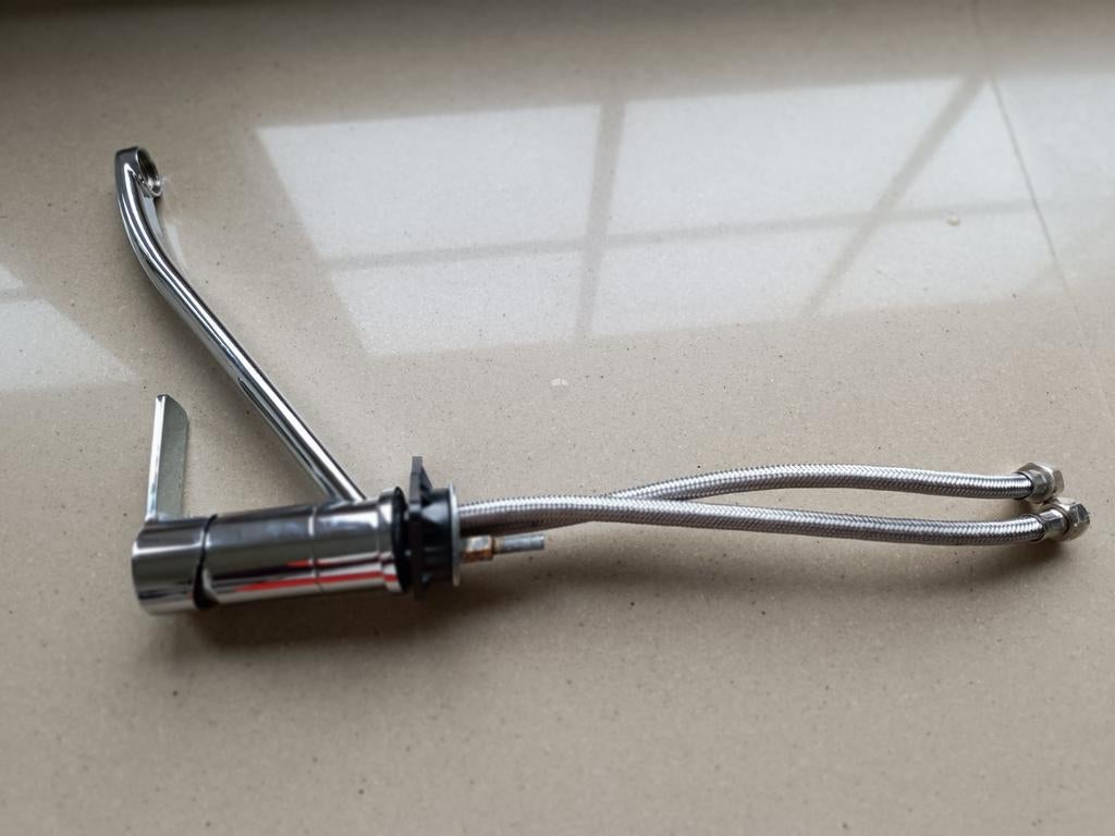 Keukenkraan hoogte 12cm vanaf het werkblad., Doe-het-zelf en Bouw, Ophalen, Zo goed als nieuw, Inox, Overige typen