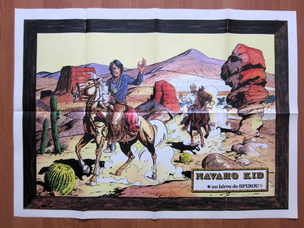 Spirou 2015 : Poster double Navaho Kid+ Aviation TBE (1976), Eén stripboek, Ophalen of Verzenden, Zo goed als nieuw, Masson