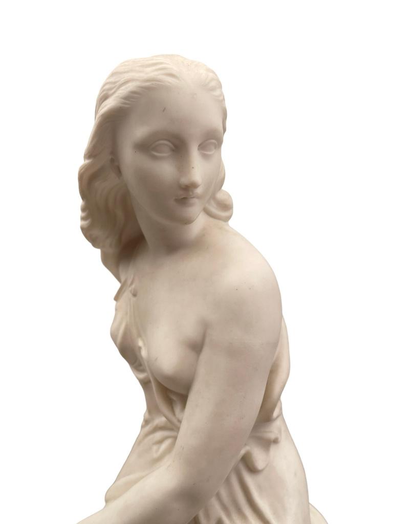 Sculpture Minton La belle Miranda biscuit blanc XIXe, Antiquités & Art, Enlèvement ou Envoi