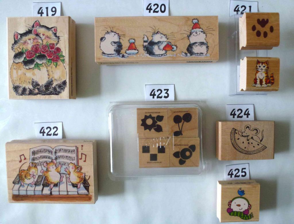 Hobby stempels te koop - vooral poezen en muizen, Hobby en Vrije tijd, Verzenden, Zo goed als nieuw, Houten stempel